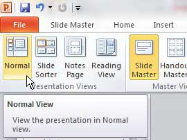 how to exit slide master view in powerpoint 2010