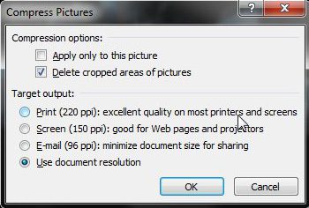 how to compress pictures in powerpoint 2010