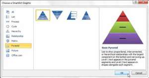 how to insert a smartart pyramid in excel 2010