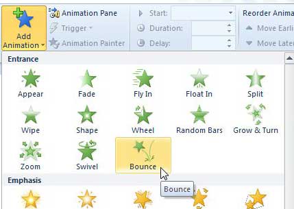 how to make a picture bounce in powerpoint 2010