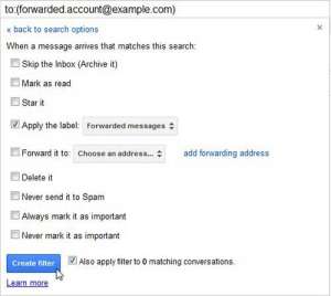 how to automatically move forwarded messages in gmail