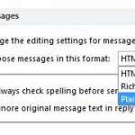 how to compose all messages in outlook 2010 in plain text
