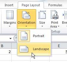 cómo imprimir una página horizontalmente en Excel 2010