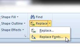powerpoint 2010 replace fonts