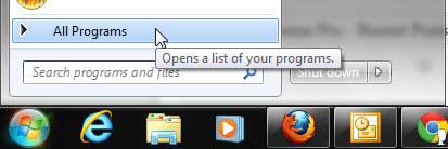 windows 7 all programs folder