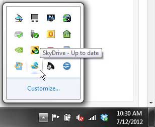 find the skydrive icon
