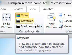 view your powerpoint 2010 slideshow in grayscale