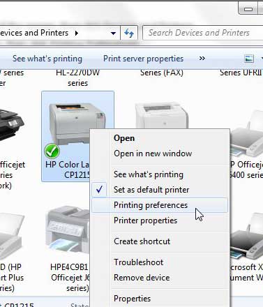 cp1215 printing preferences