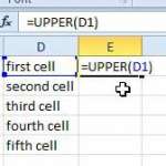how to make all text uppercase in excel 2010