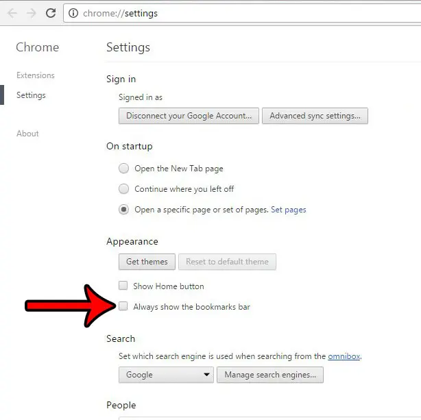 how to hide bookmarks in Chrome