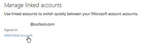 add a linked account to microsoft account