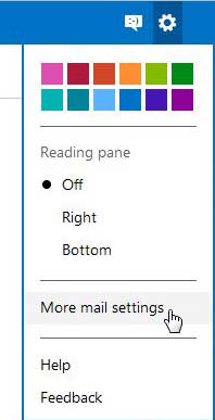 outlook more mail settings