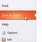 powerpoint 2010 save and send menu