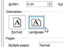set landscape as default orientation in word 2010