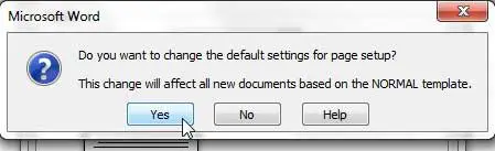 how to change default orientation in MS Word 2010