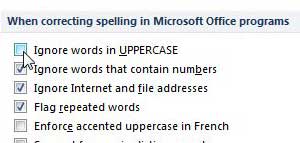 how to spell check upper case words in powerpoint 2010