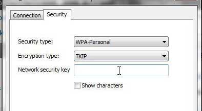 how to change a wireless network security key in windows 7