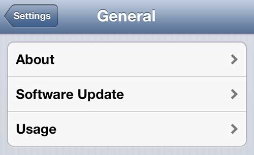 usage menu on iphone 5