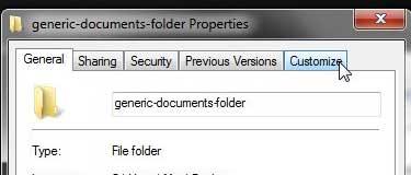 customize tab at top of windows 7 folder menu