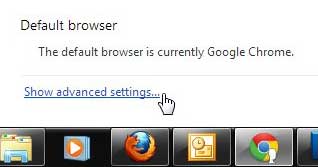 show advanced settings link in chrome