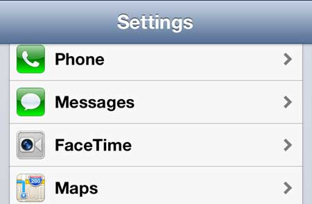 iphone 5 facetime menu