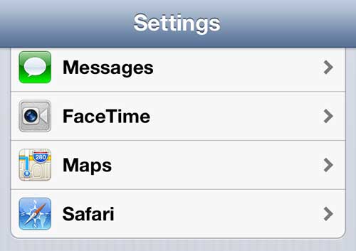open the iphone 5 maps settings menu