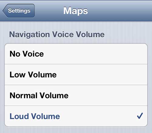 how to change the iphone 5 maps navigation volume