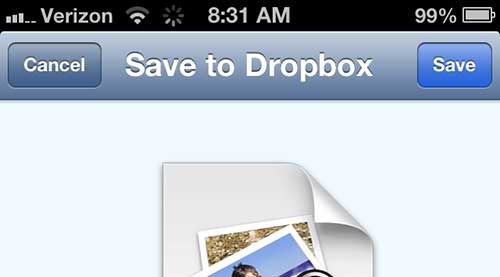how to save a picture message to dropbox on the iphone 5