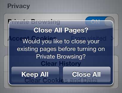choose to close all or keep all open pages