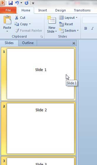 select all of the presentation slides
