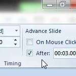 how to set time between slides in powerpoint 2010