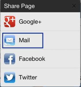 how to email a link from the chrome iphone app