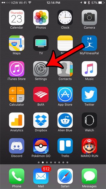 iphone set default email account