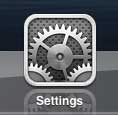 the settings icon on the ipad 2