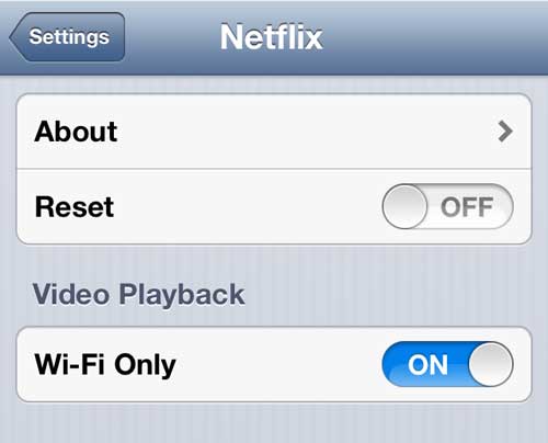 only watch Netflix over WiFi on your iPhone 5