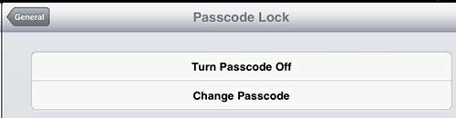Select the Change Passcode option