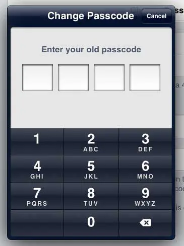 Enter the old passcode again