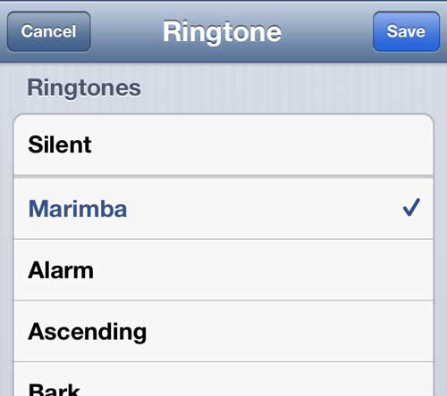 Choose the ringtone for the contact