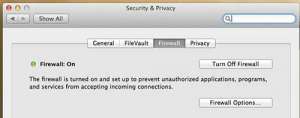 turn on the firewall in mountain lion os x