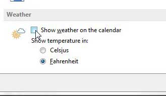 Disable the weather option