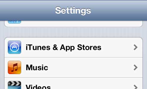 Select the iTunes and App Stores option