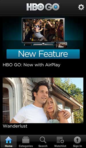 HBO Go iPhone 5 app