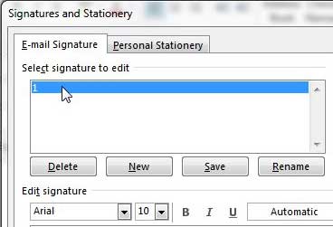 Choose the signature to edit