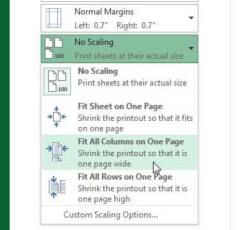 Excel print all columns on one page