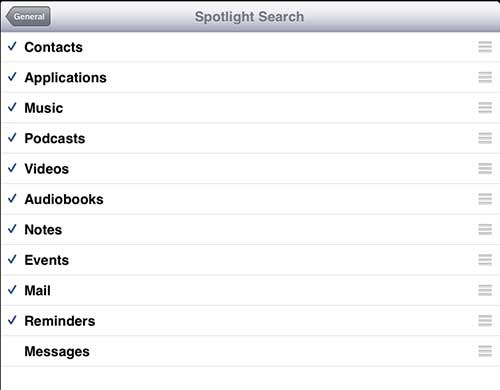 Remove Messages from Spotlight Search