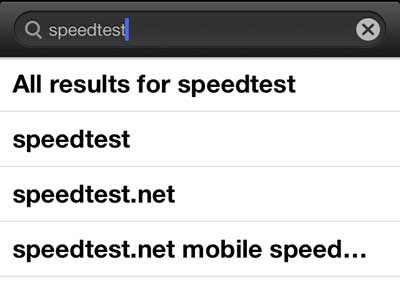 select the speedtest search result