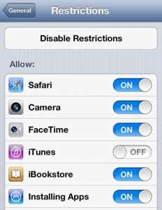 disable itunes store access