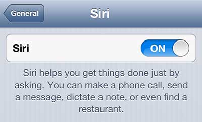 move the siri slider to the off position
