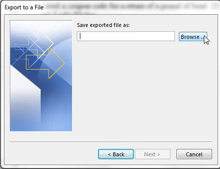 enter a name for the exported file