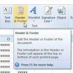 how to change the header in excel 2010